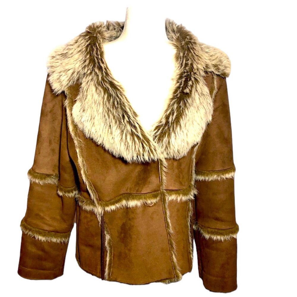 Brown suede coat size xl vintage penny lane style